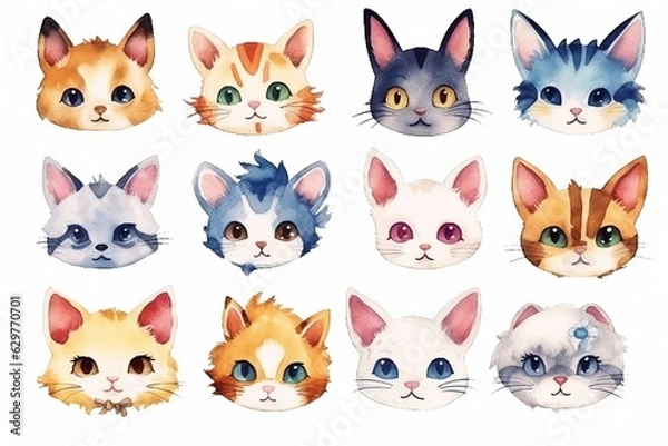 Fototapeta 猫のイラスト,Generative AI AI画像