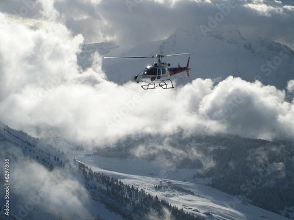 Obraz Hélicoptère déclenchement d'avalanches