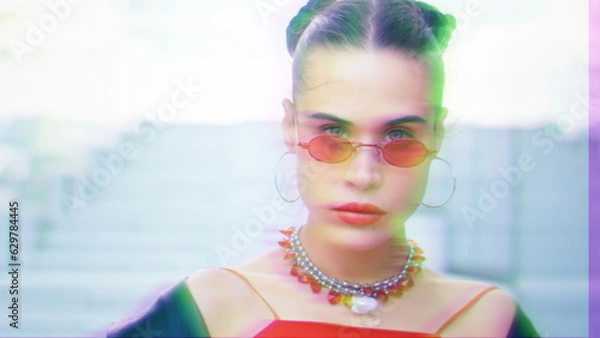 Fototapeta Chromatic Media Replace Transition With TV Static