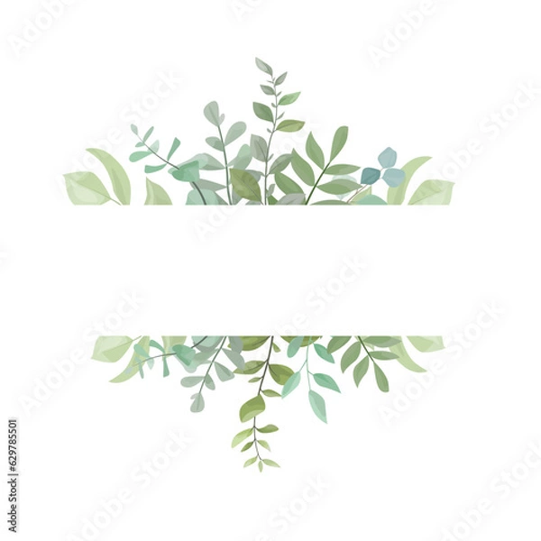 Obraz frame with green leaves decoration