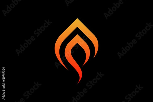 Fototapeta letter p and fire premium logo vector template