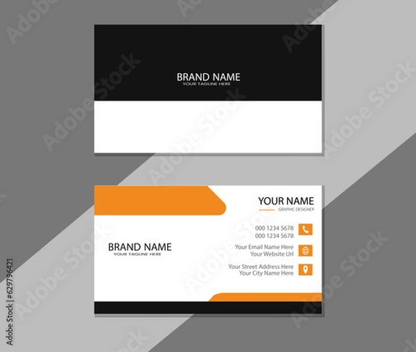 Fototapeta Business card design template. business card. business card template. layout. business illustration. creative design. business card presentation.