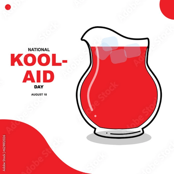 Fototapeta National Kool Aid Day on augustus 18, Holiday concept template design vector illustration suitable for any design.