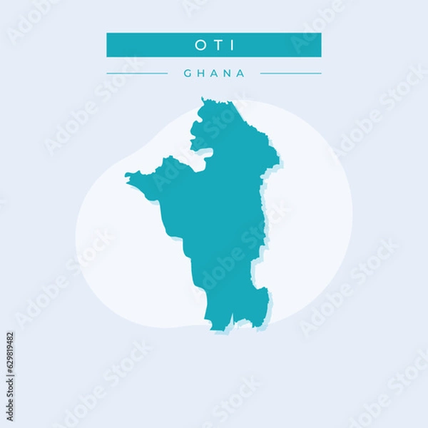Fototapeta Vector illustration vector of Oti map Ghana
