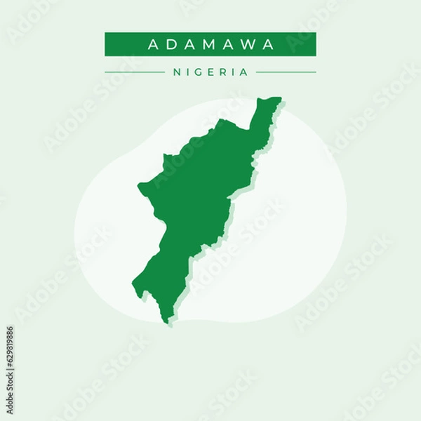 Fototapeta Vector illustration vector of Adamawa map Nigeria