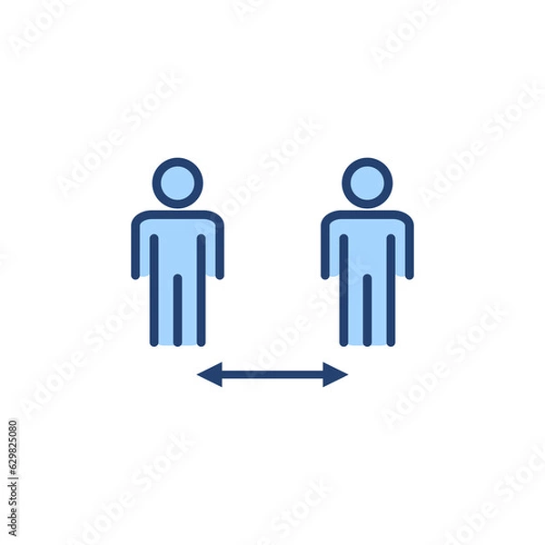 Fototapeta Social distance icon vector. social distancing sign and symbol. self quarantine sign