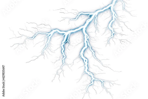 Fototapeta Captivating energy: Glowing lightning electrifies the night sky, casting an enchanting glow on the surrounding landscape. Ai Generative