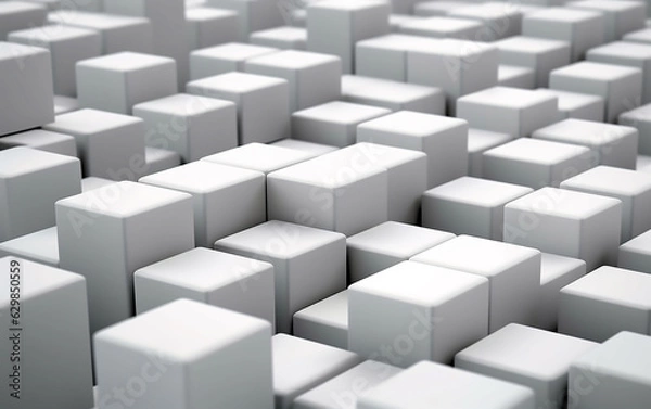 Fototapeta Abstract background with white cubes
