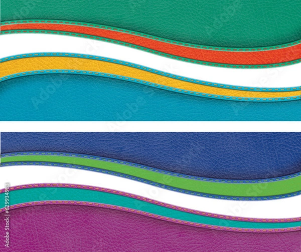 Obraz Brightly colored borders made from dyed leather