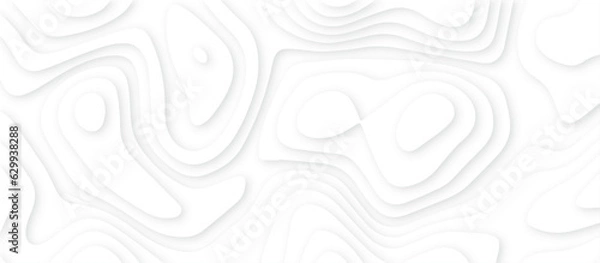 Obraz Abstract White paper cut background with lines.3d realistic papercut decoration textured with wavy layers. modern wallpaper texture and 3d realistic design use for banner flyers, posters.