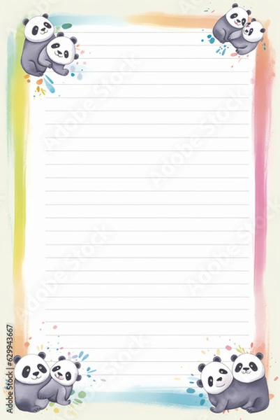 Fototapeta art illustration, notepad sheet decorated 