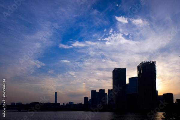 Obraz 豊洲から見た夏の夕日