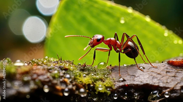 Obraz ant on a leaf
