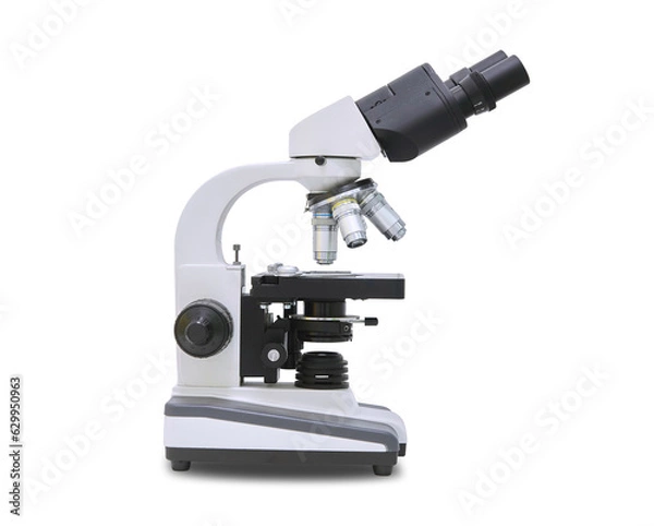 Obraz Medical microscope isolated on a white background