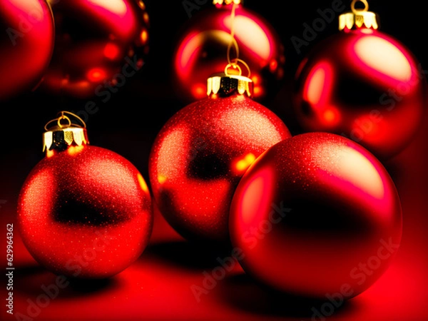 Obraz Weihnachtskugeln rot