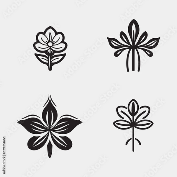 Obraz Flower icon collection - vector illustration