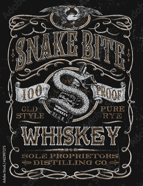 Obraz Grafika koszulki w stylu vintage whisky