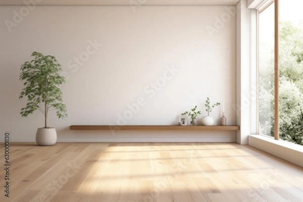 Fototapeta Empty light room interior
