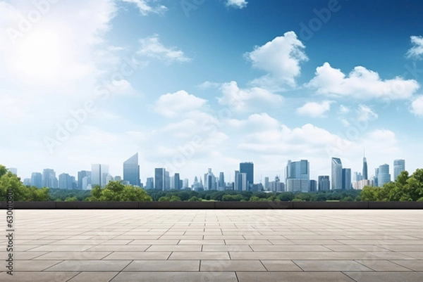Obraz city skyline with clouds