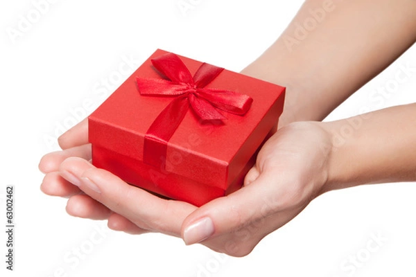 Fototapeta hands with gift isolated