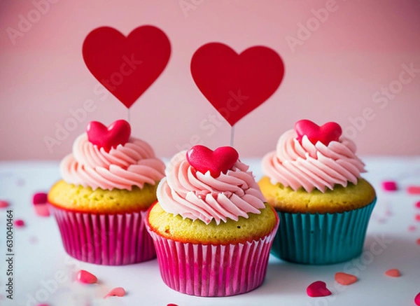 Obraz cupcakes with hearts