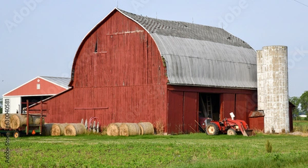 Obraz Vintage weathered and worn old farm barn and storage 