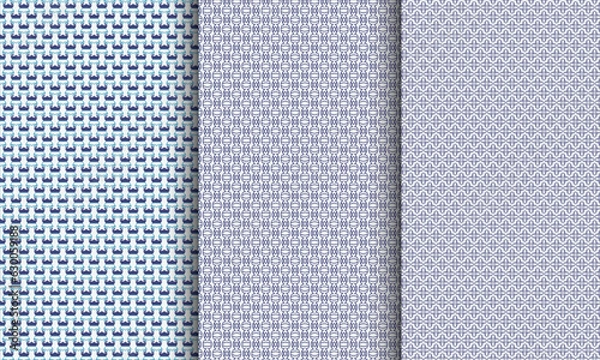 Obraz Collection of art deco seamless geometric ornamental vector abstract circle patterns. 