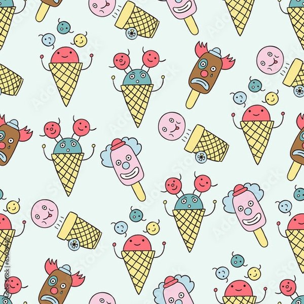 Obraz Ice cream circus seamless background