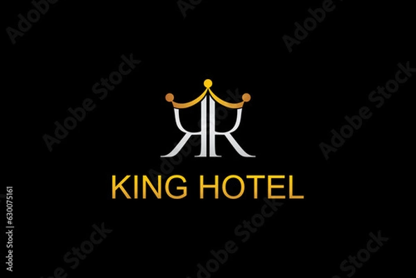 Obraz king hotel logo design vector template with editable text