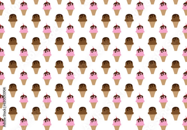 Fototapeta Ice Cream Pattern on White Background