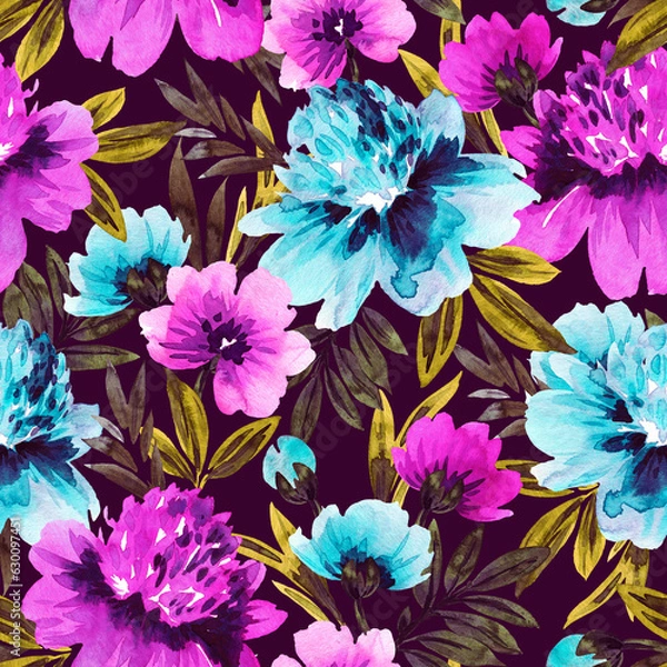 Obraz Seamless floral pattern. Fabric and packaging design.	