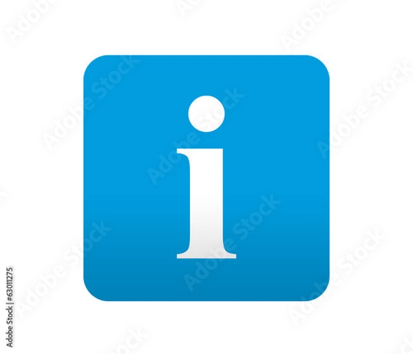 Obraz Etiqueta tipo app azul simbolo informacion