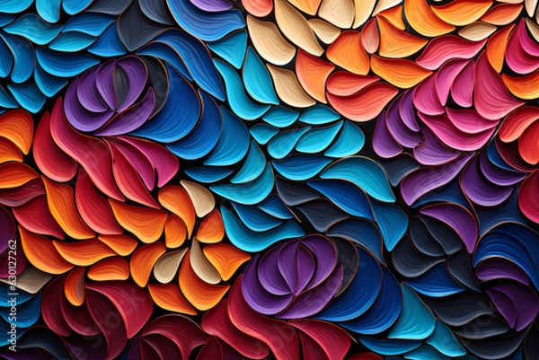 Obraz Colorful Psychedelic Origami: Embracing Aboriginal Patterns