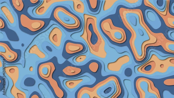 Fototapeta Color Contour Map Background