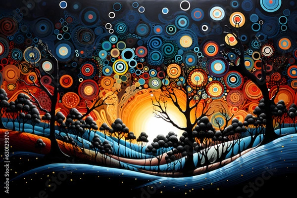 Obraz Aboriginal Psychedelia: Needlepoint Art at its Best