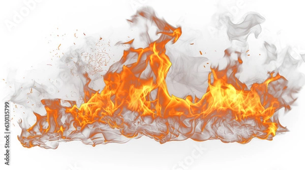 Obraz Flame Fire isolated on transparent background fiery 