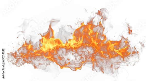 Obraz Flame Fire isolated on transparent background fiery 