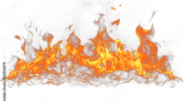 Obraz Flame Fire isolated on transparent background fiery 