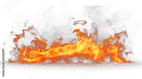 Obraz Flame Fire isolated on transparent background fiery 