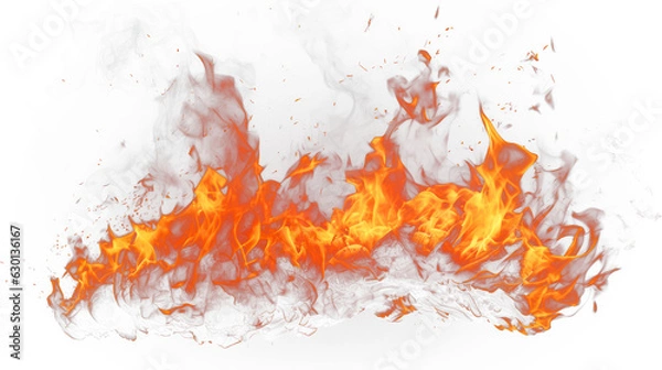 Obraz Flame Fire isolated on transparent background fiery 