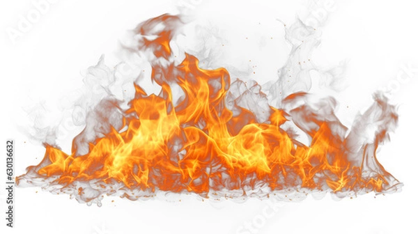 Obraz Flame Fire isolated on transparent background fiery 