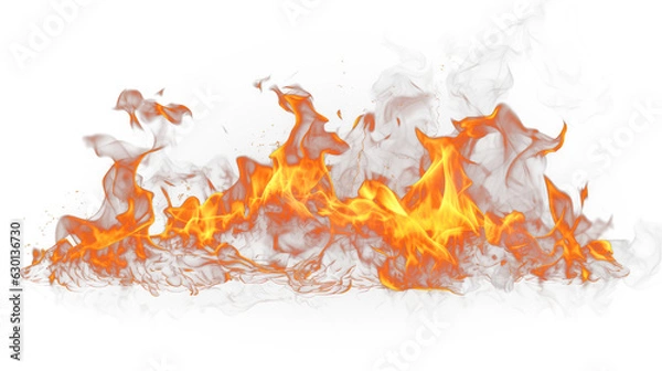 Obraz Flame Fire isolated on transparent background fiery 