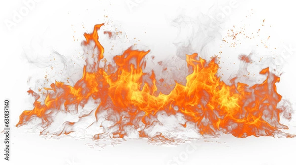 Obraz Flame Fire isolated on transparent background fiery 