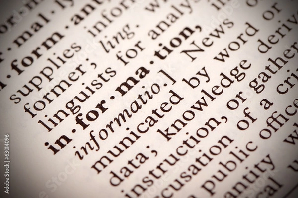 Obraz The word "Information" in a dictionary
