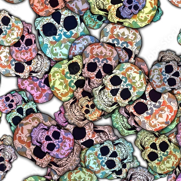 Fototapeta Skull_colorfull Pattern