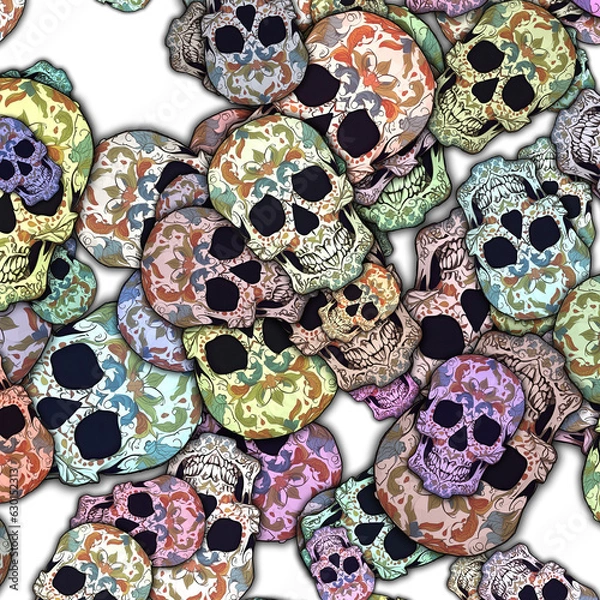 Fototapeta Skull_colorfull Pattern
