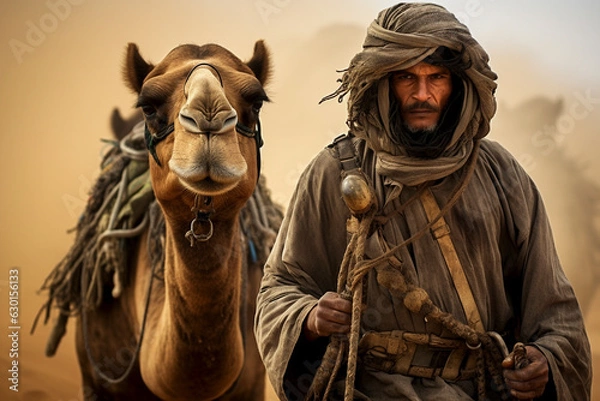 Fototapeta 砂漠の旅人