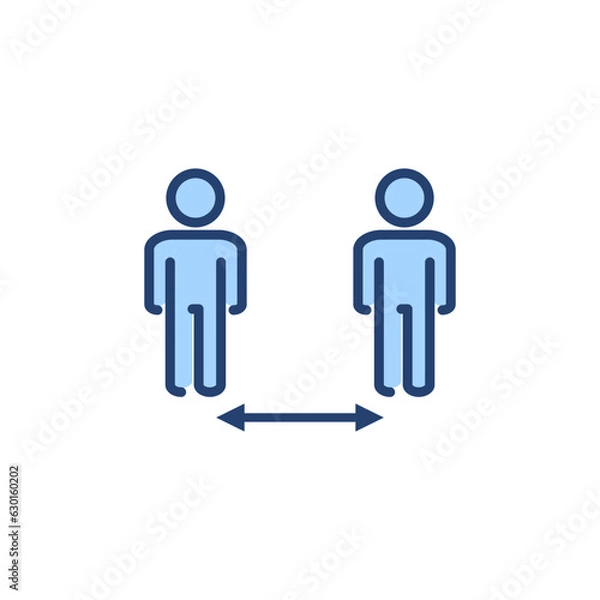 Fototapeta Social distance icon vector. social distancing sign and symbol. self quarantine sign