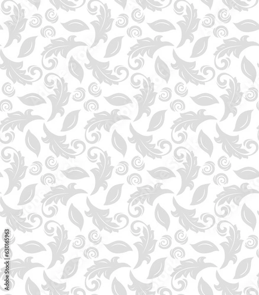 Fototapeta Floral ornament. Seamless abstract classic background with light leaves. Pattern with repeating floral elements. Ornament for fabric, wallpaper and packaging
