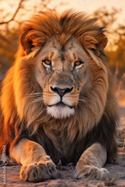 Fototapeta Lion, Wildlife Photography, Generative AI